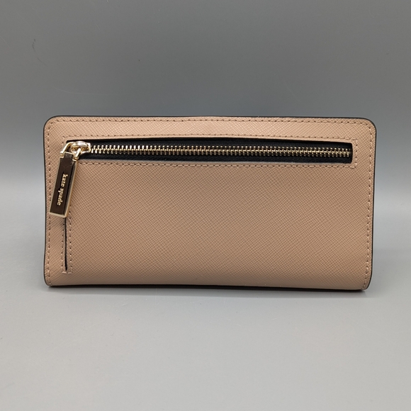 Kate Spade Madison Color Block Large Continental Wallet Toasted Hazelnut Black - Picture 2 of 3